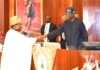 New INEC Chair, Amupitan Makes First Public Mistake During Swearing-In at State House